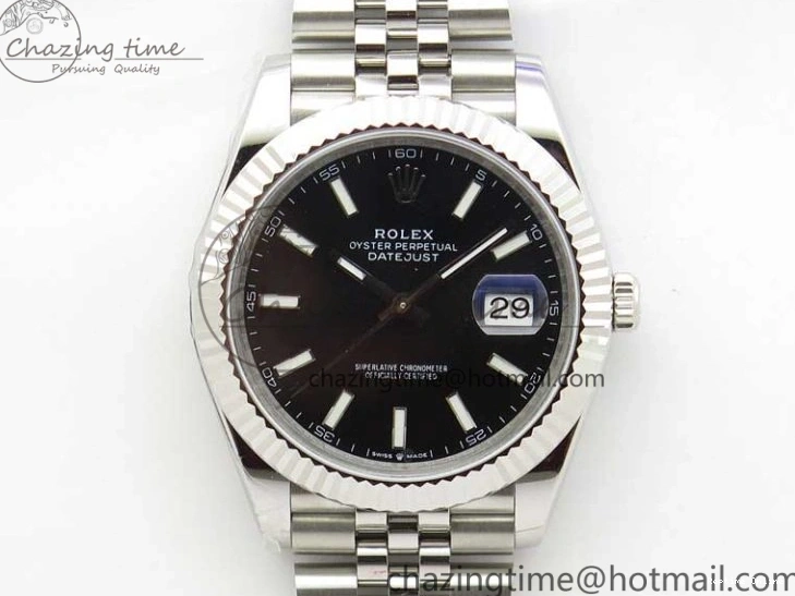 1229 DateJust 41MM 126334 904L SS VRF 1:1 Best Edition Black Dial Stick Markers on SS Jubilee Bracelet A Trendy 2901